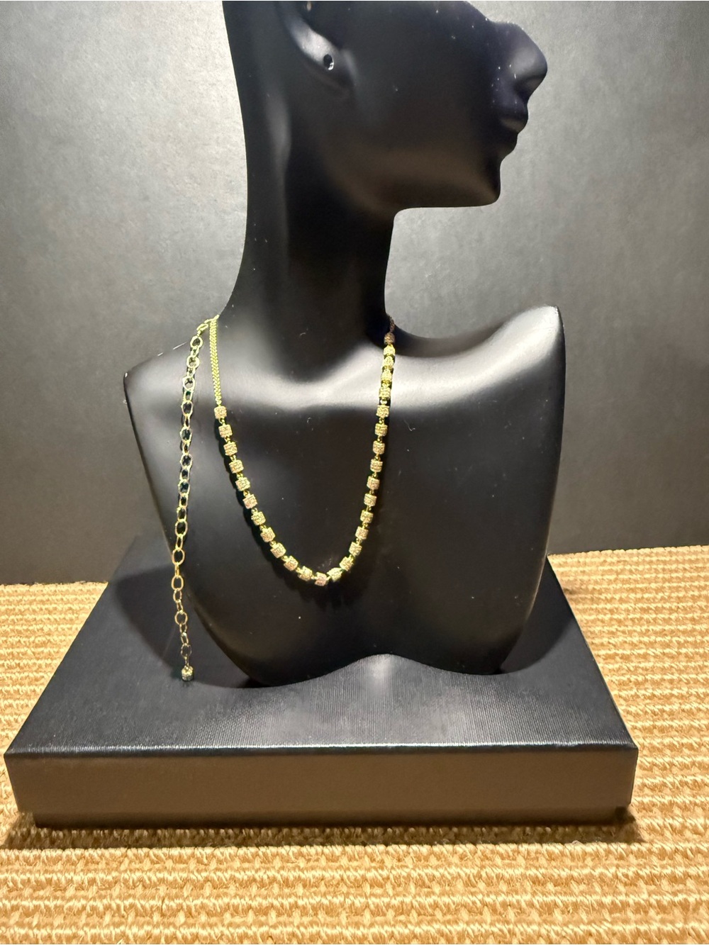 14k YG diamond choker with extender From Lee Jones Fairy dust collection